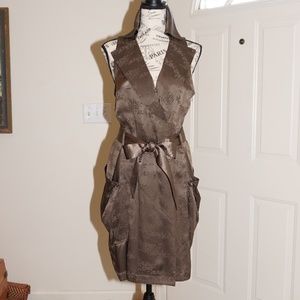 Karen Millen Belted 100% Silk Dress